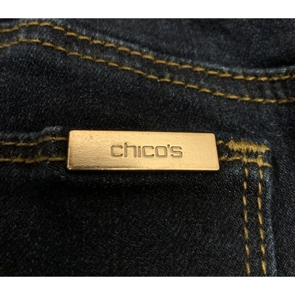 Chicos Dark Wash The So Lifting Crop Jeans Size 0.5 (6 - 30/23) Straight Stretch - Picture 7 of 13